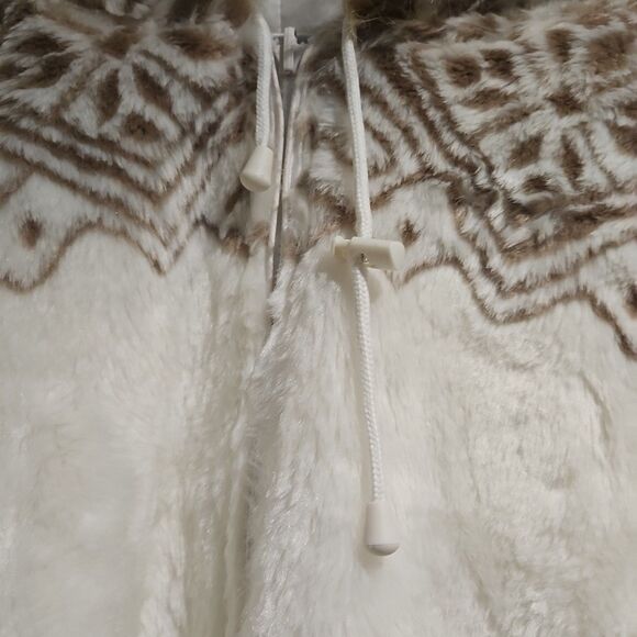 Women's Z Studio Plus Size Faux Fur Print Hooded Jacket - Picture 3 of 7